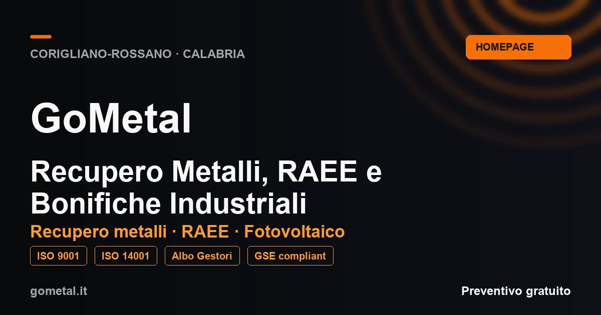 GoMetal — Metallrecycling, RAEE und Bonifikationen in Kalabrien: gometal.it